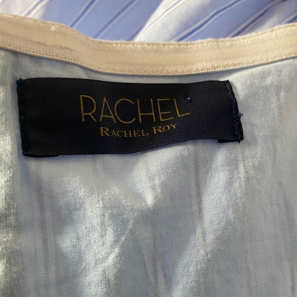 RACHEL ROY Light Blue Woven Puff Sleeve Square Neck Maxi Dress - Picture 6 of 8